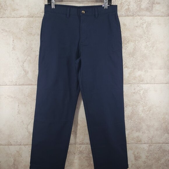 Blue Chinos Pants School Uniform Straight Waist Sz 16 Husky Twill Wonder Nation - Picture 1 of 6